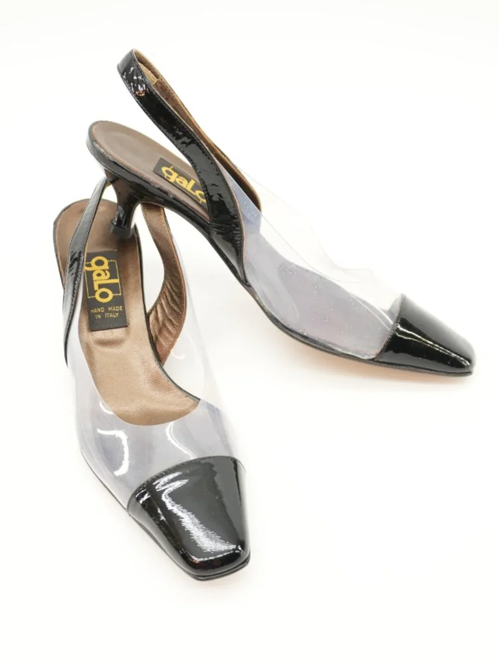 Vintage Patent Leather Clear Translucent Kitten Heel 6 1/2